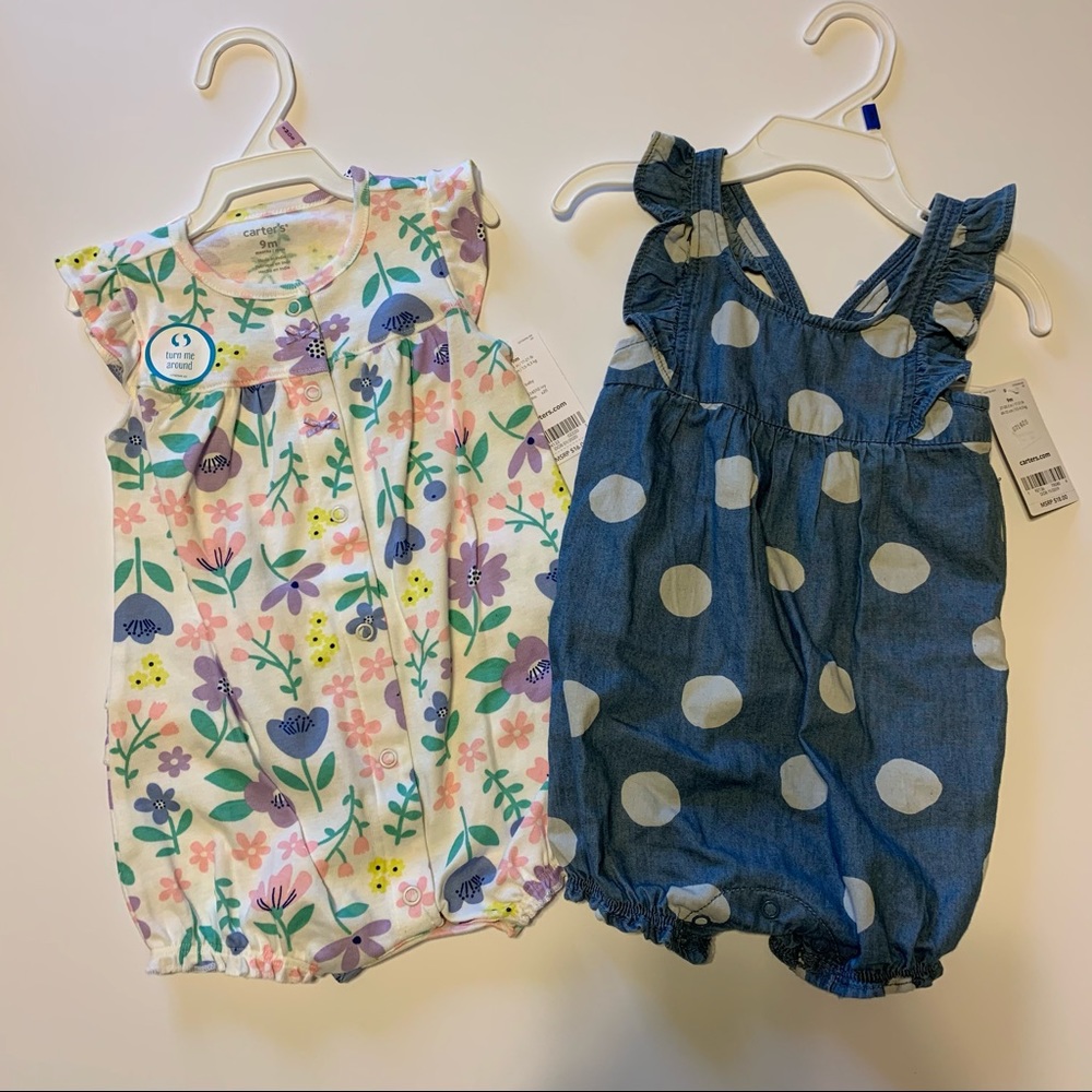 2 NWT Carter’s 9m rompers